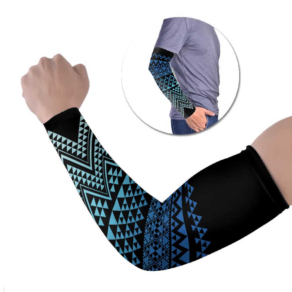 Maori Niho Taniwha Te Wheiao Arm Sleeves Moana Blue - Polynesian Pride