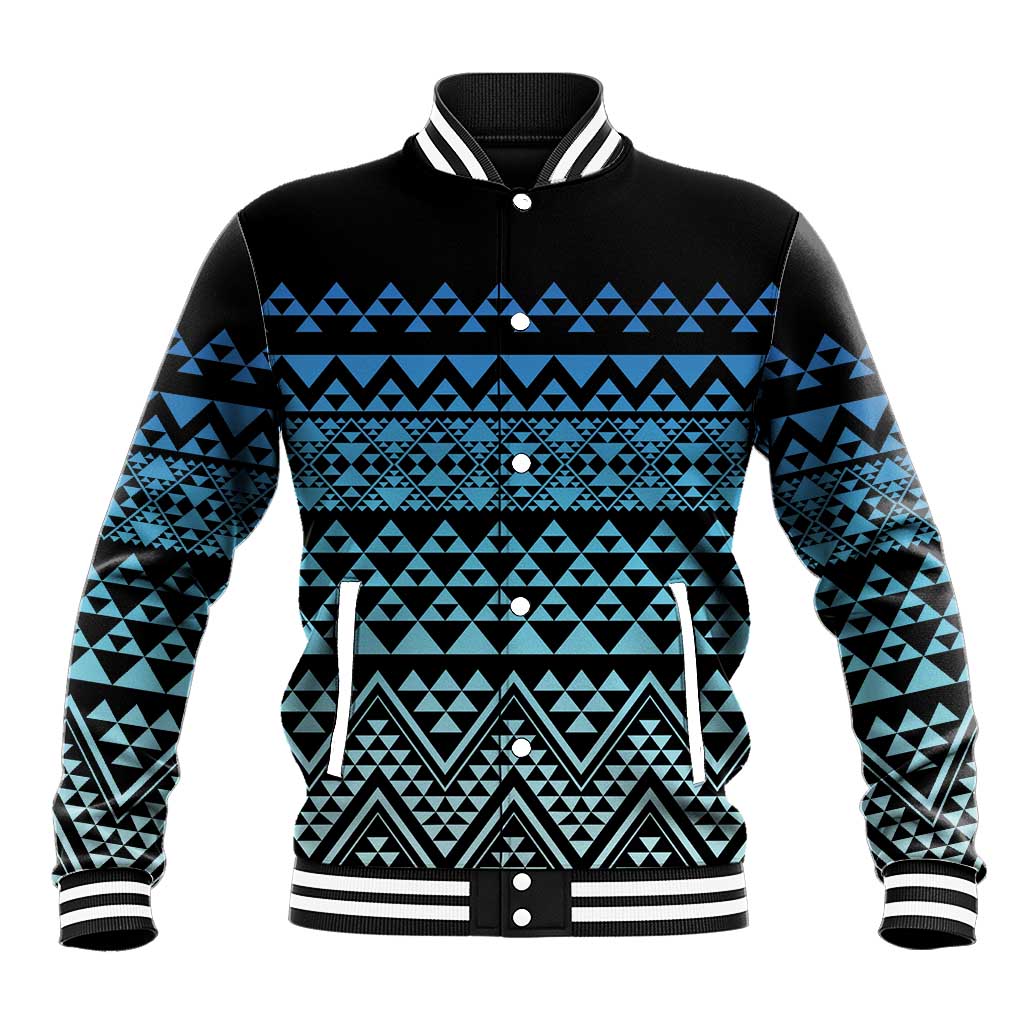 Maori Niho Taniwha Te Wheiao Baseball Jacket Moana Blue LT7 Unisex Blue - Polynesian Pride