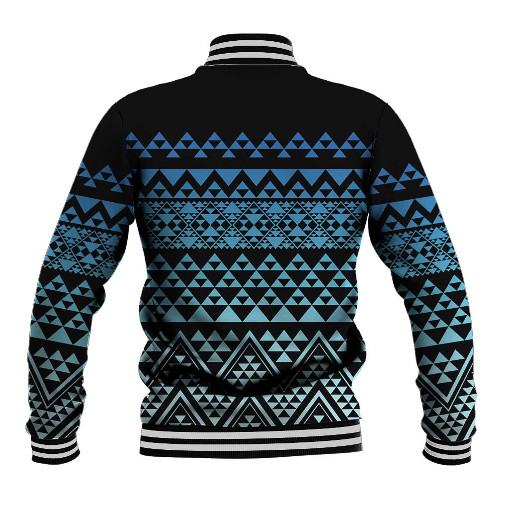 Maori Niho Taniwha Te Wheiao Baseball Jacket Moana Blue LT7 - Polynesian Pride