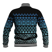 Maori Niho Taniwha Te Wheiao Baseball Jacket Moana Blue LT7 - Polynesian Pride