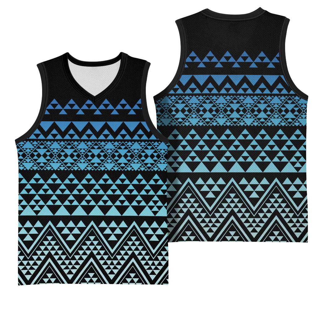 Maori Niho Taniwha Te Wheiao Basketball Jersey Moana Blue - Polynesian Pride