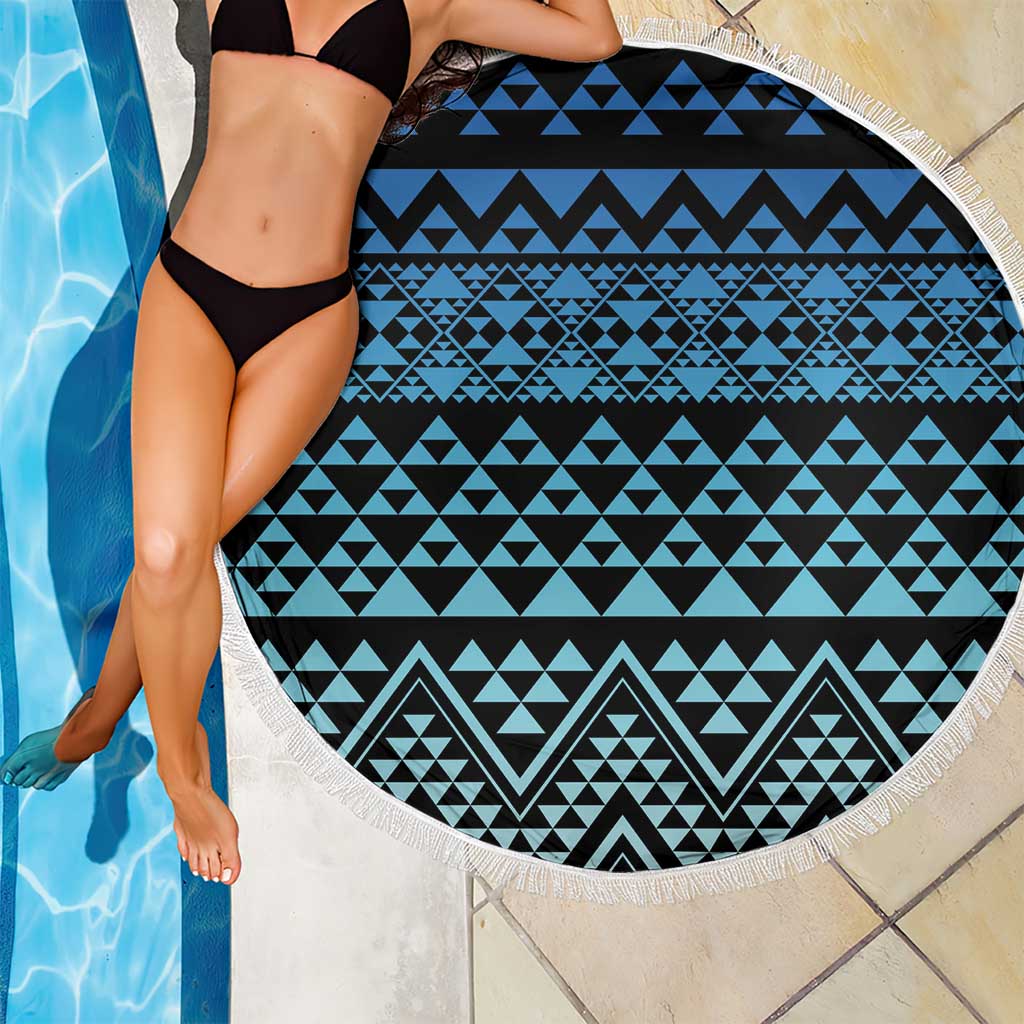 Maori Niho Taniwha Te Wheiao Beach Blanket Moana Blue - Polynesian Pride