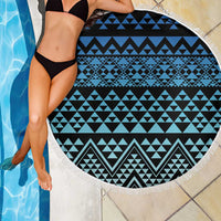 Maori Niho Taniwha Te Wheiao Beach Blanket Moana Blue - Polynesian Pride