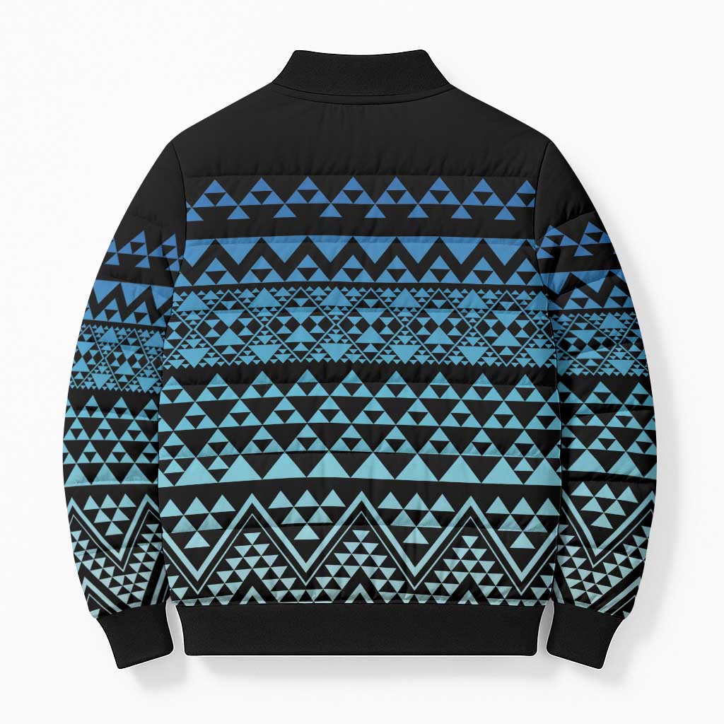 Maori Niho Taniwha Te Wheiao Bomber Puffer Jacket Moana Blue LT7 - Polynesian Pride