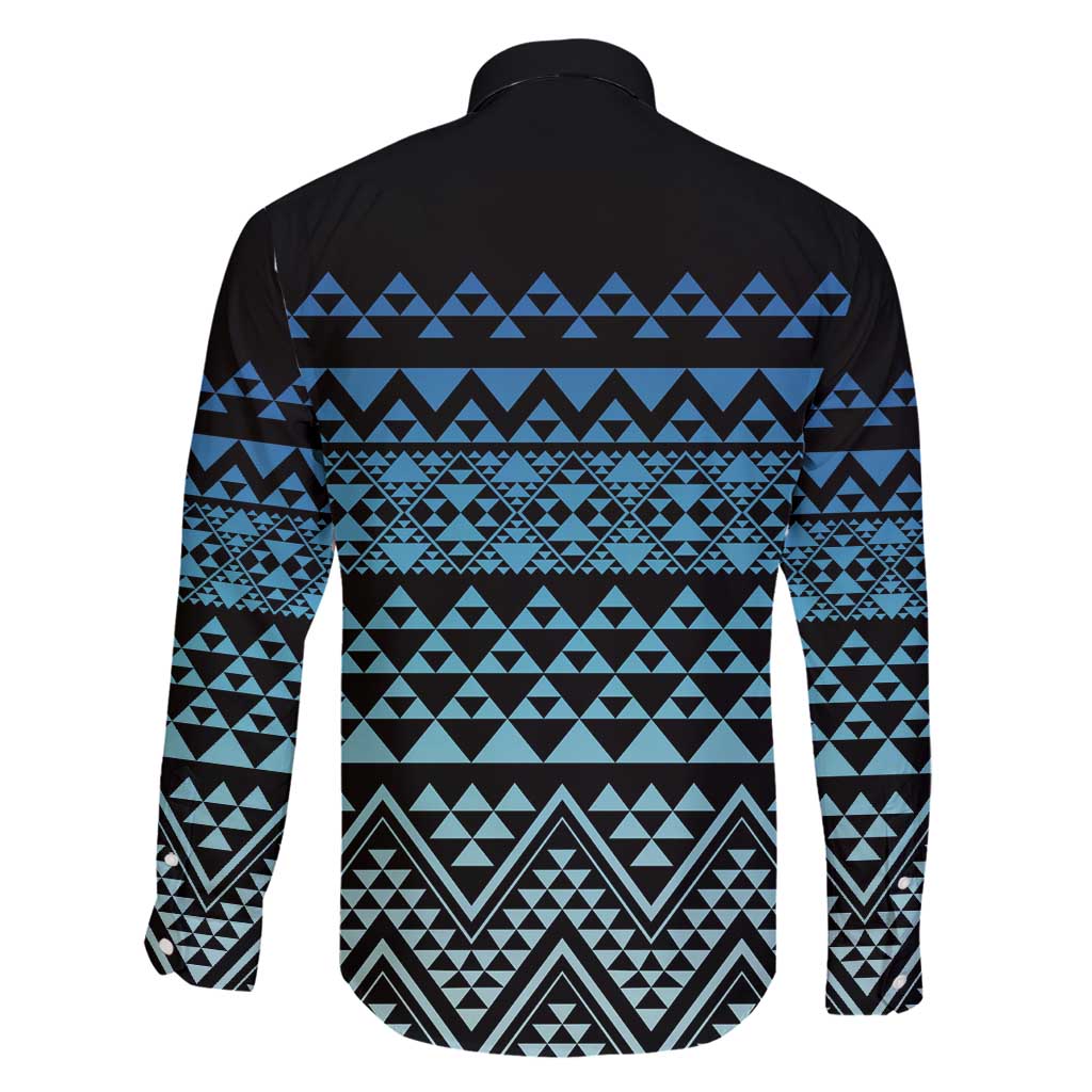 Maori Niho Taniwha Te Wheiao Family Matching Off Shoulder Short Dress and Hawaiian Shirt Moana Blue LT7 - Polynesian Pride