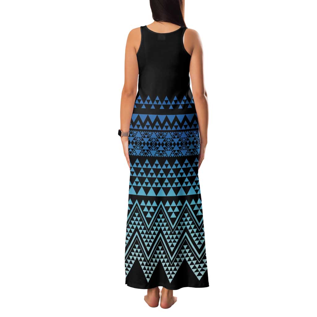 Maori Niho Taniwha Te Wheiao Family Matching Tank Maxi Dress and Hawaiian Shirt Moana Blue LT7 - Polynesian Pride