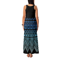 Maori Niho Taniwha Te Wheiao Family Matching Tank Maxi Dress and Hawaiian Shirt Moana Blue LT7 - Polynesian Pride