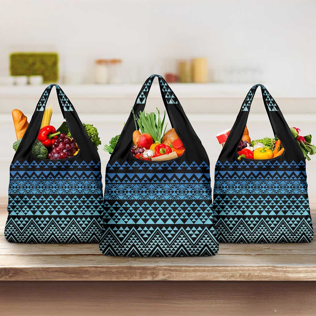 Maori Niho Taniwha Te Wheiao Grocery Bag Moana Blue - Polynesian Pride