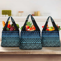Maori Niho Taniwha Te Wheiao Grocery Bag Moana Blue - Polynesian Pride