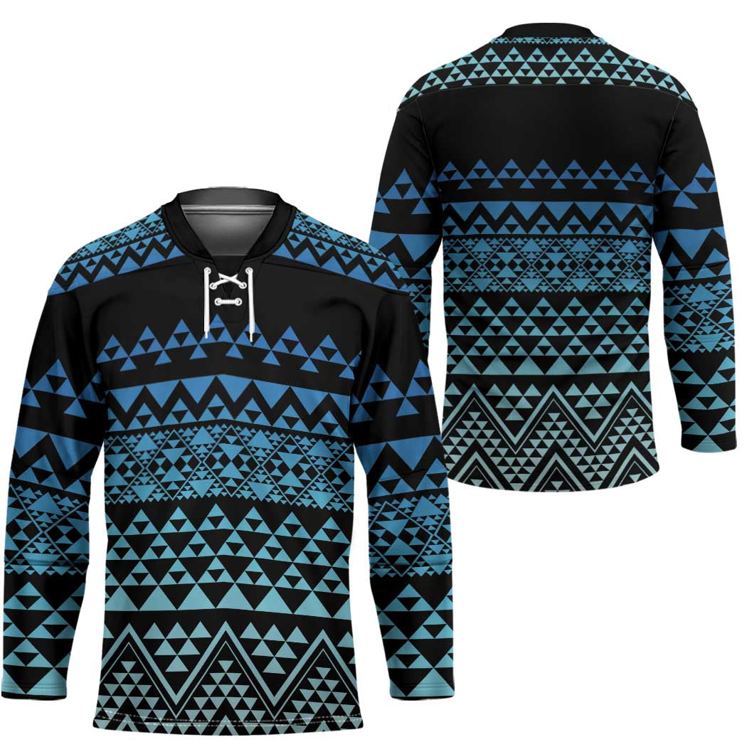 Maori Niho Taniwha Te Wheiao Hockey Jersey Moana Blue - Polynesian Pride