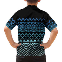 Maori Niho Taniwha Te Wheiao Kid Hawaiian Shirt Moana Blue LT7 - Polynesian Pride