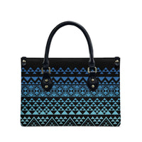 Maori Niho Taniwha Te Wheiao Leather Bag Moana Blue - Polynesian Pride