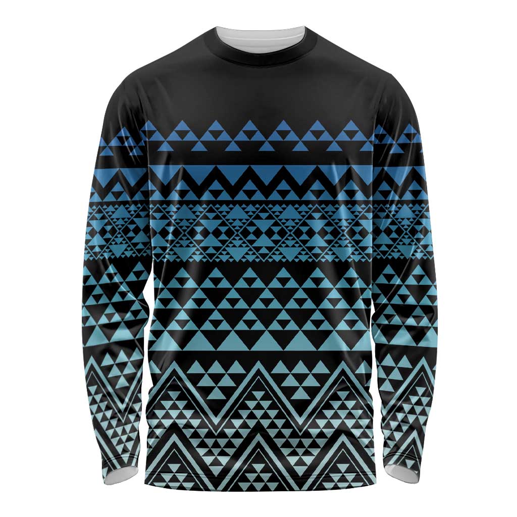Maori Niho Taniwha Te Wheiao Long Sleeve Shirt Moana Blue LT7 Unisex Blue - Polynesian Pride