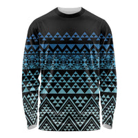 Maori Niho Taniwha Te Wheiao Long Sleeve Shirt Moana Blue LT7 Unisex Blue - Polynesian Pride