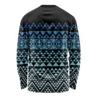 Maori Niho Taniwha Te Wheiao Long Sleeve Shirt Moana Blue LT7 - Polynesian Pride