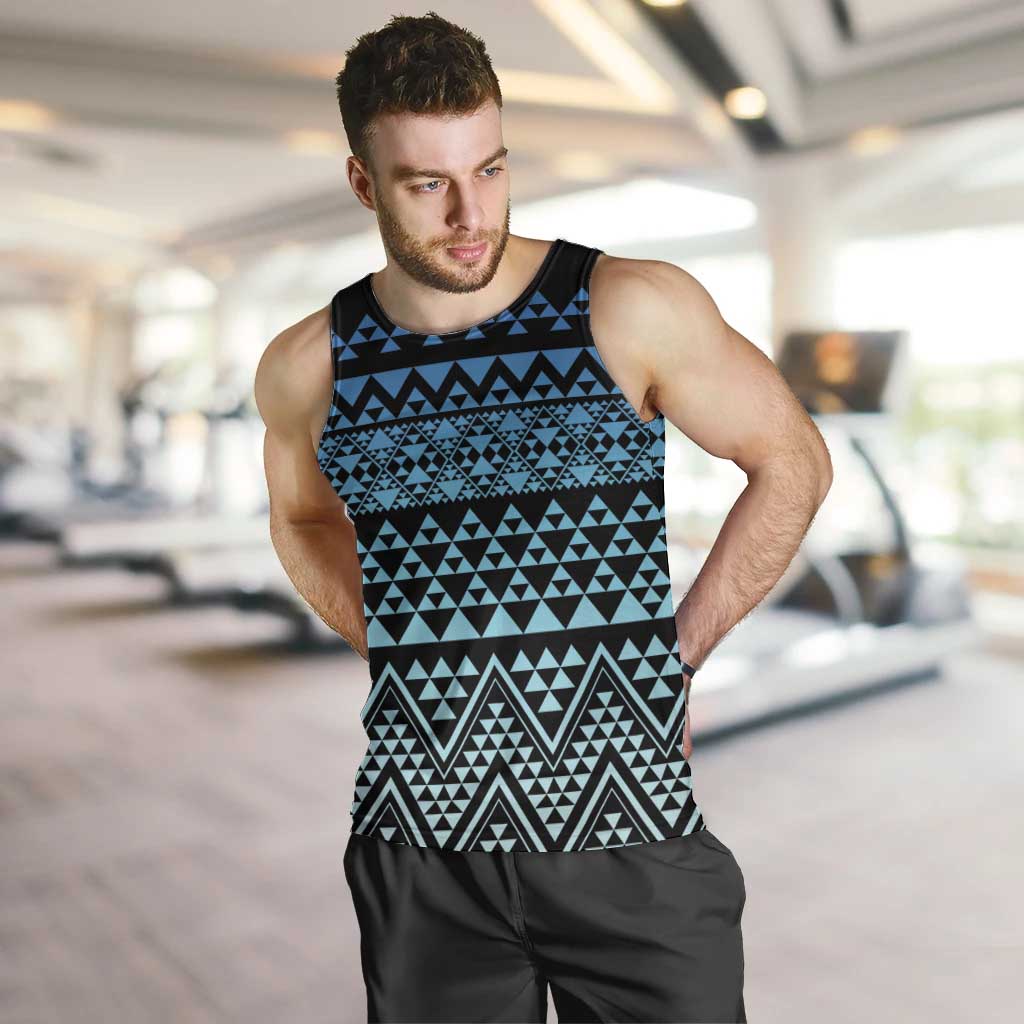 Maori Niho Taniwha Te Wheiao Men Tank Top Moana Blue - Polynesian Pride