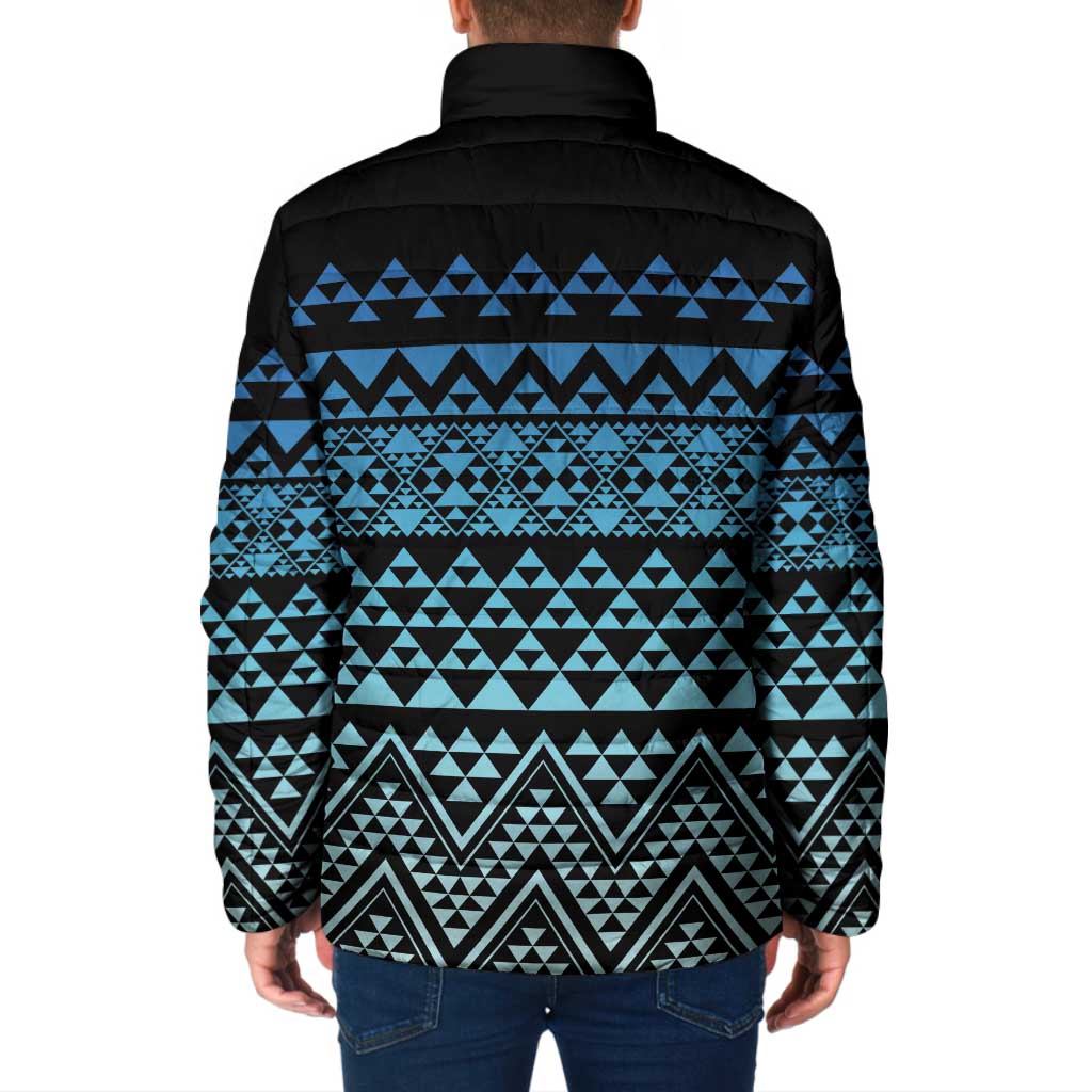 Maori Niho Taniwha Te Wheiao Padded Jacket Moana Blue - Polynesian Pride