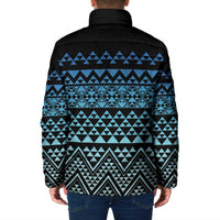 Maori Niho Taniwha Te Wheiao Padded Jacket Moana Blue - Polynesian Pride
