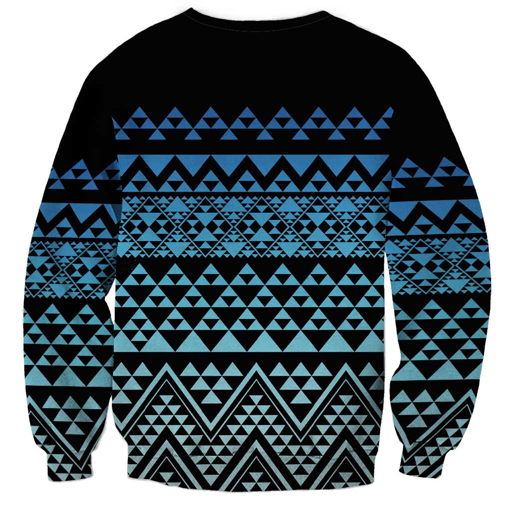 Maori Niho Taniwha Te Wheiao Sweatshirt Moana Blue LT7 - Polynesian Pride