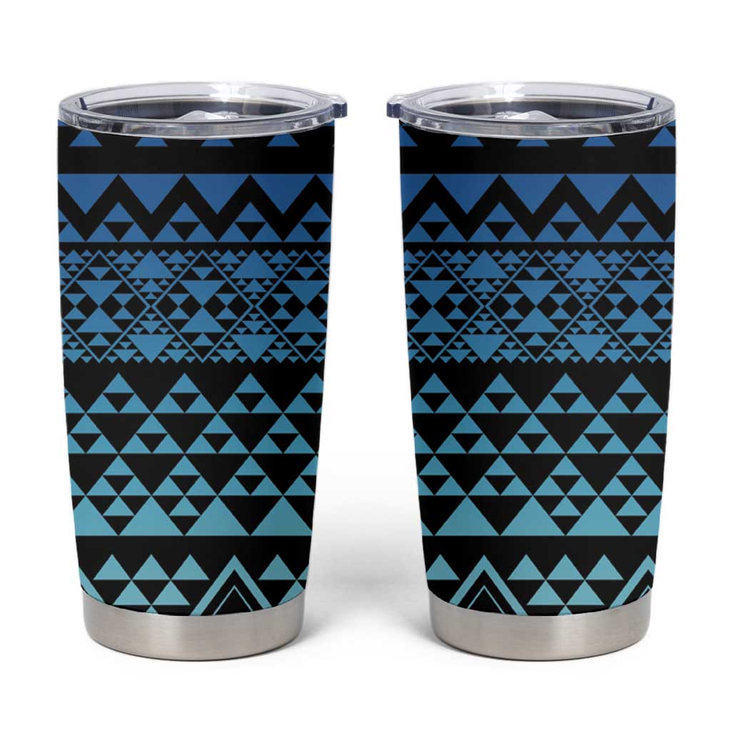 Maori Niho Taniwha Te Wheiao Tumbler Cup Moana Blue LT7 Blue - Polynesian Pride