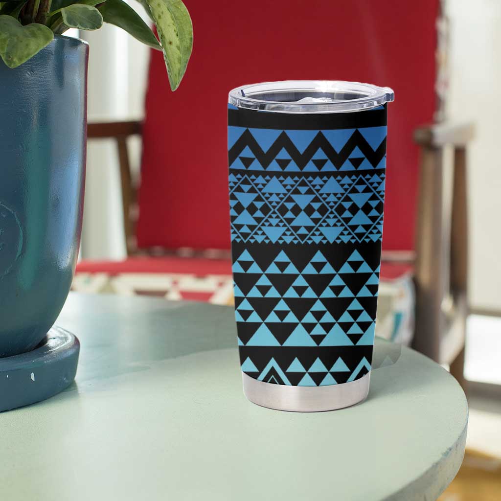Maori Niho Taniwha Te Wheiao Tumbler Cup Moana Blue LT7 - Polynesian Pride