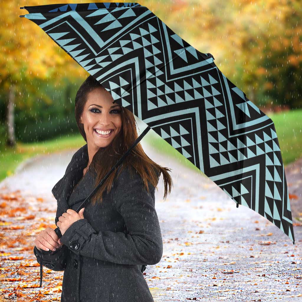 Maori Niho Taniwha Te Wheiao Umbrella Moana Blue - Polynesian Pride