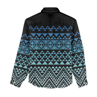 Maori Niho Taniwha Te Wheiao Women Casual Shirt Moana Blue - Polynesian Pride