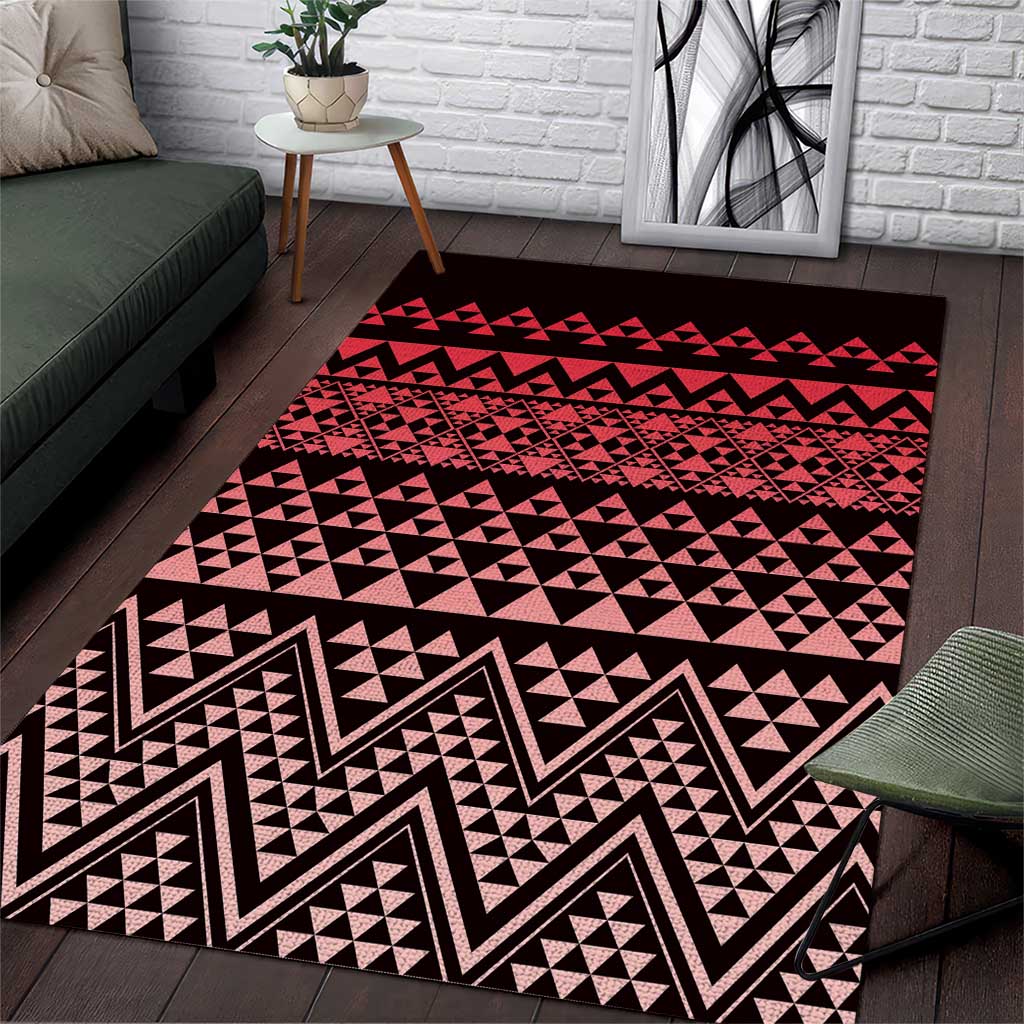 Maori Niho Taniwha Te Wheiao Area Rug Terracotta - Polynesian Pride