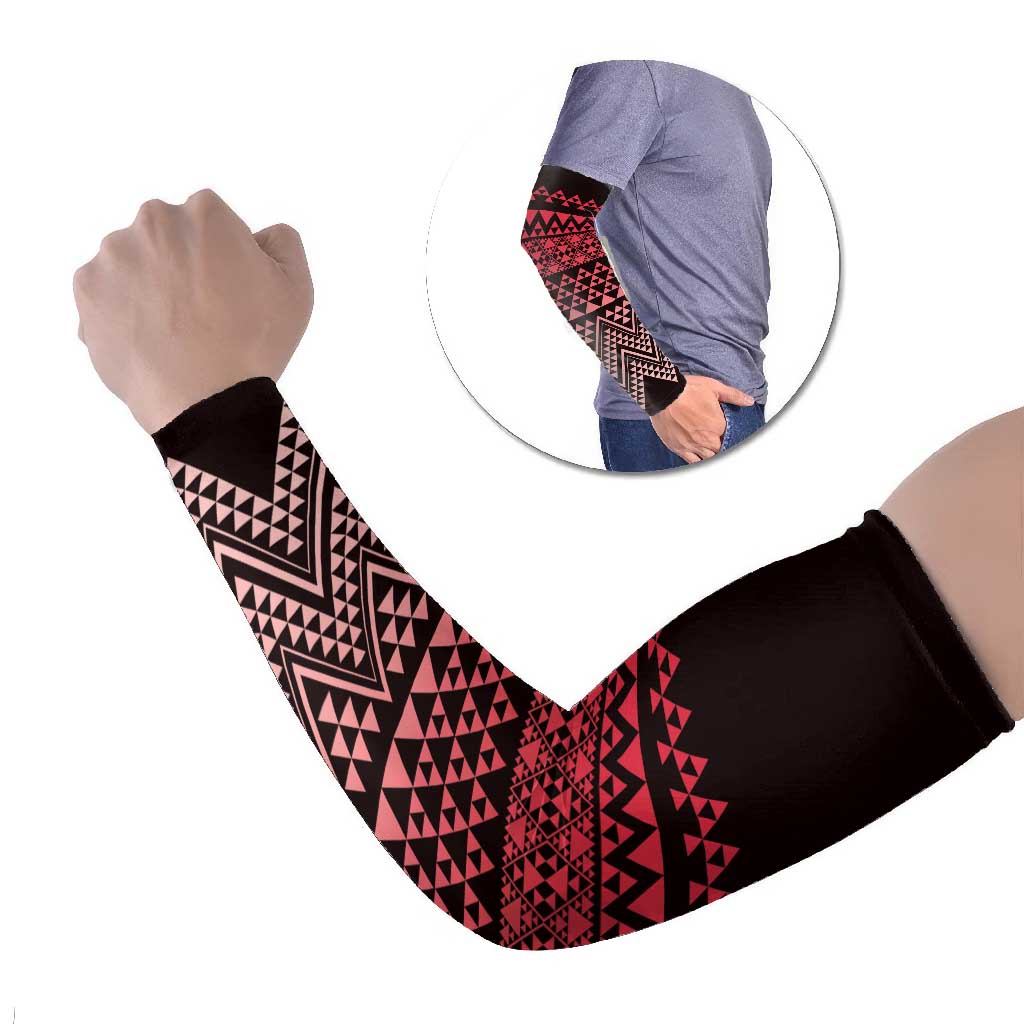 Maori Niho Taniwha Te Wheiao Arm Sleeves Terracotta - Polynesian Pride