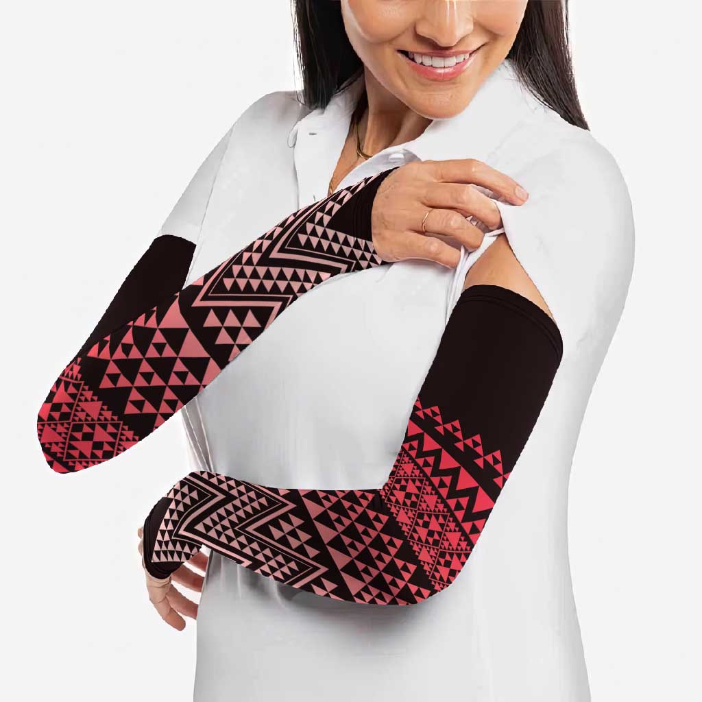 Maori Niho Taniwha Te Wheiao Arm Sleeves Terracotta - Polynesian Pride