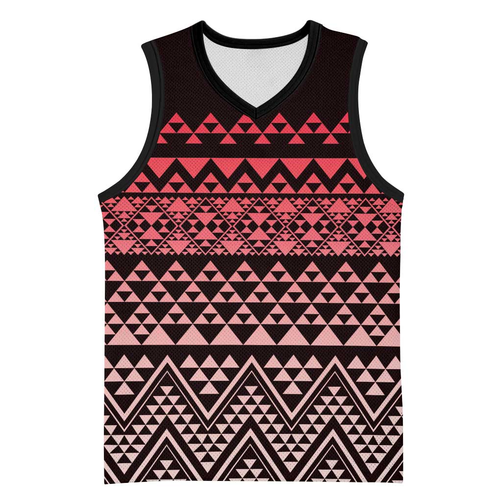 Maori Niho Taniwha Te Wheiao Basketball Jersey Terracotta LT7 Unisex Terracotta - Polynesian Pride