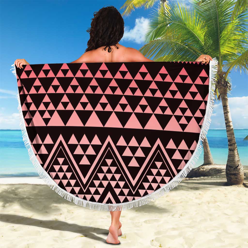 Maori Niho Taniwha Te Wheiao Beach Blanket Terracotta - Polynesian Pride