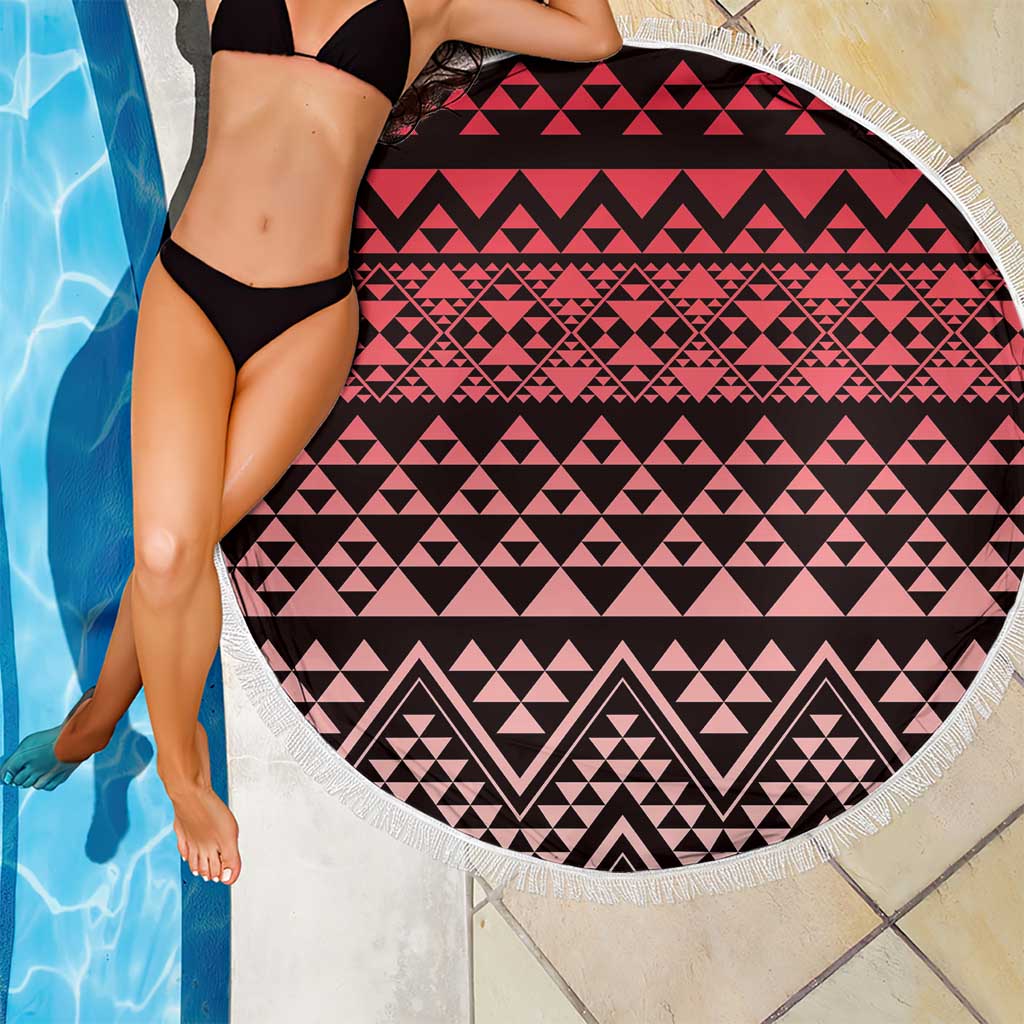 Maori Niho Taniwha Te Wheiao Beach Blanket Terracotta - Polynesian Pride
