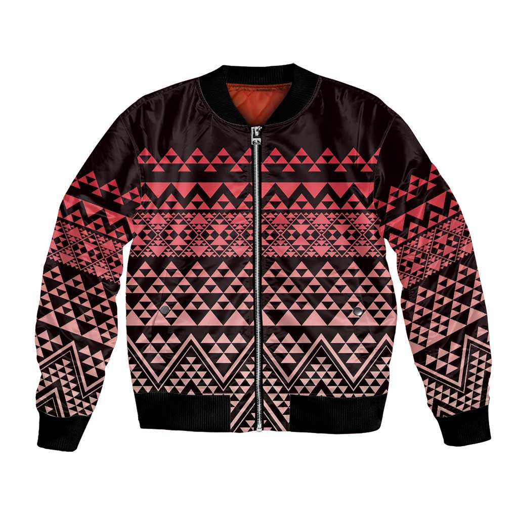 Maori Niho Taniwha Te Wheiao Bomber Jacket Terracotta LT7 Unisex Terracotta - Polynesian Pride