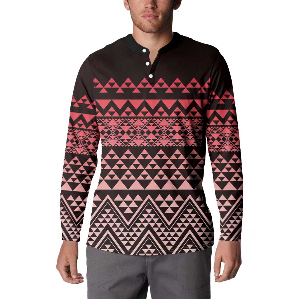Maori Niho Taniwha Te Wheiao Button Sweatshirt Terracotta - Polynesian Pride
