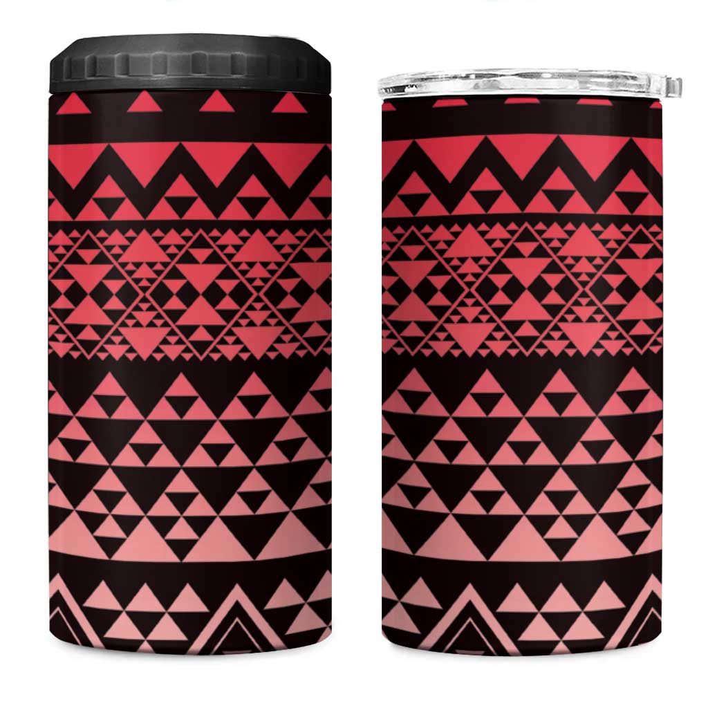 Maori Niho Taniwha Te Wheiao 4 in 1 Can Cooler Tumbler Terracotta - Polynesian Pride