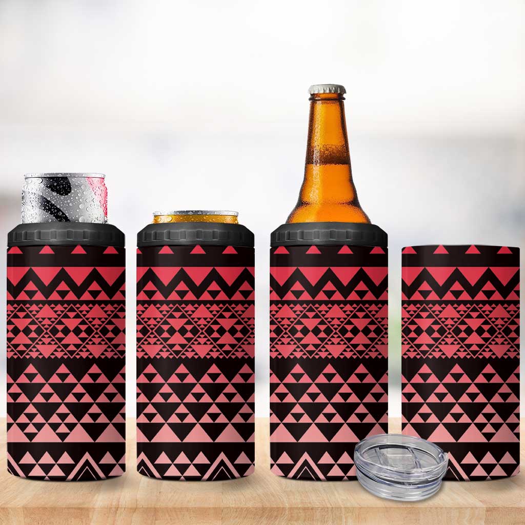 Maori Niho Taniwha Te Wheiao 4 in 1 Can Cooler Tumbler Terracotta - Polynesian Pride