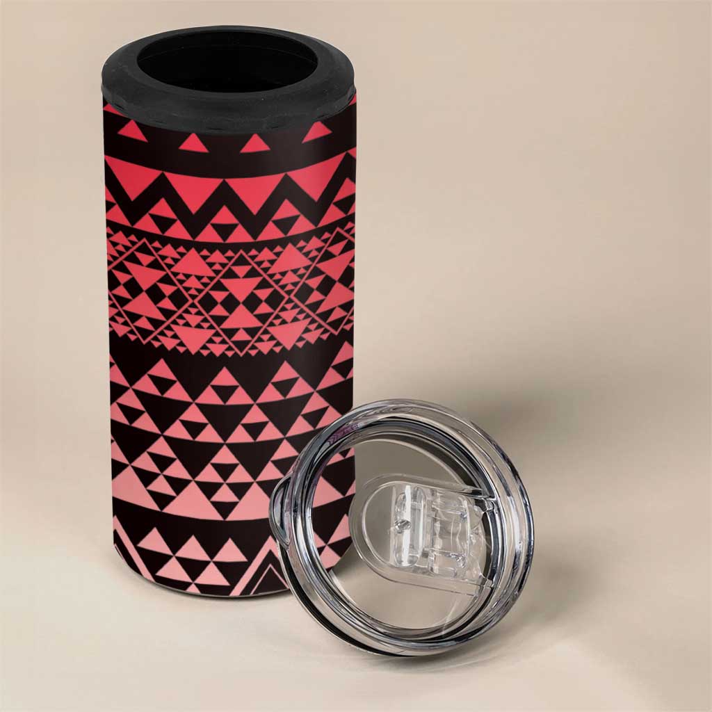 Maori Niho Taniwha Te Wheiao 4 in 1 Can Cooler Tumbler Terracotta - Polynesian Pride