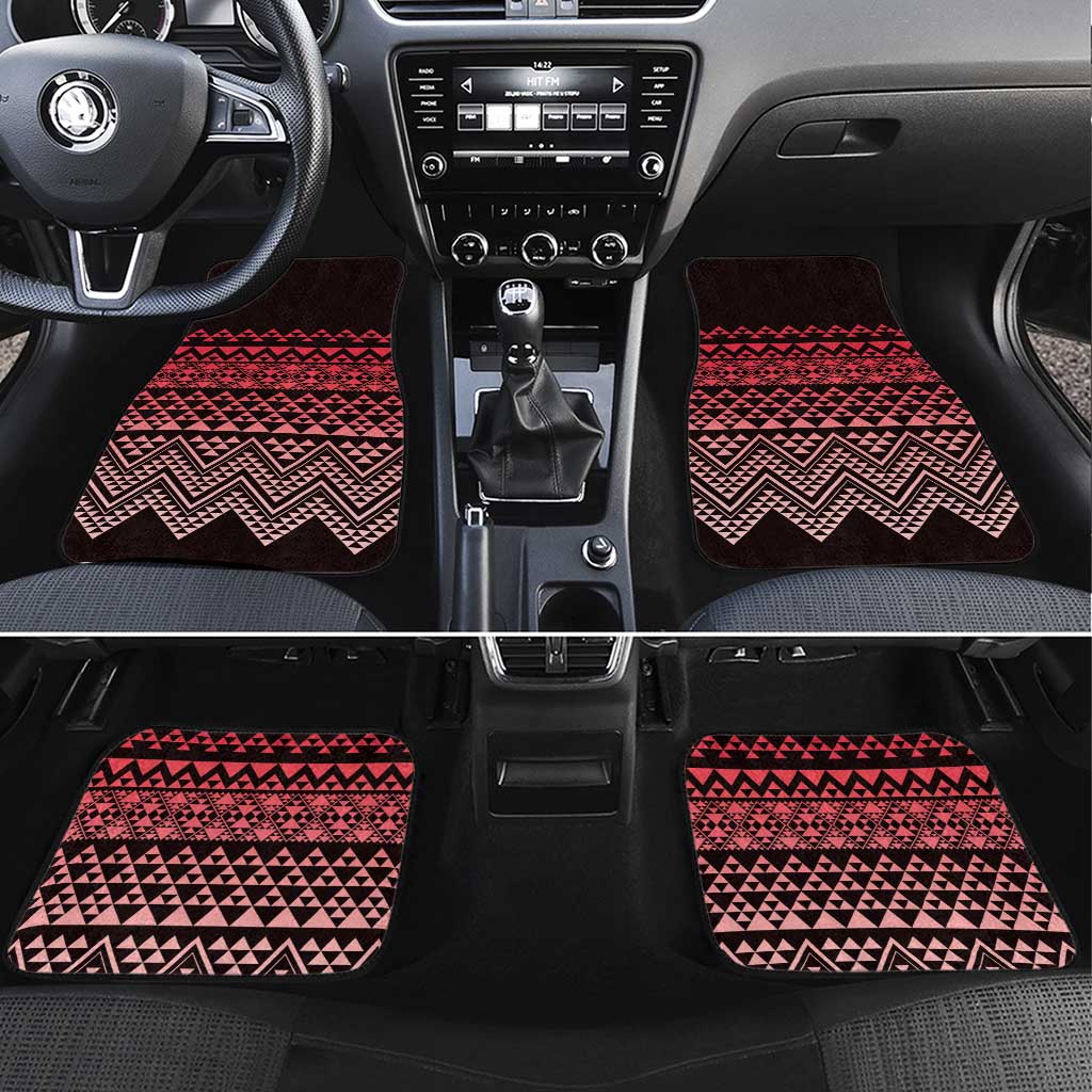Maori Niho Taniwha Te Wheiao Car Mats Terracotta - Polynesian Pride