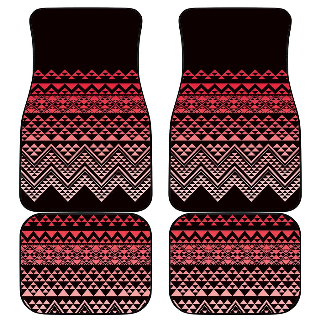 Maori Niho Taniwha Te Wheiao Car Mats Terracotta - Polynesian Pride