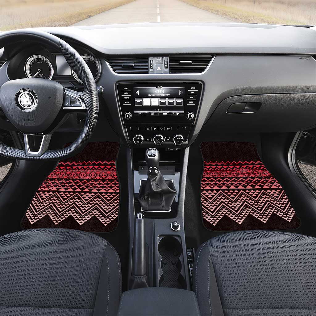Maori Niho Taniwha Te Wheiao Car Mats Terracotta - Polynesian Pride