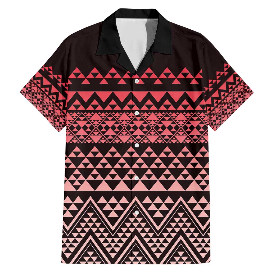 Maori Niho Taniwha Te Wheiao Family Matching Mermaid Dress and Hawaiian Shirt Terracotta LT7 Dad's Shirt - Short Sleeve Terracotta - Polynesian Pride