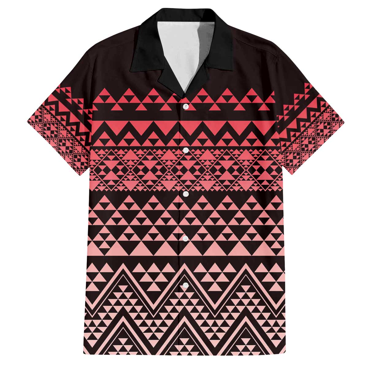 Maori Niho Taniwha Te Wheiao Family Matching Off The Shoulder Long Sleeve Dress and Hawaiian Shirt Terracotta LT7 Dad's Shirt - Short Sleeve Terracotta - Polynesian Pride
