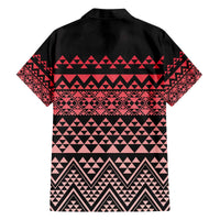 Maori Niho Taniwha Te Wheiao Family Matching Off The Shoulder Long Sleeve Dress and Hawaiian Shirt Terracotta LT7 - Polynesian Pride