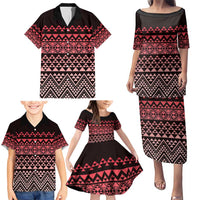Maori Niho Taniwha Te Wheiao Family Matching Puletasi and Hawaiian Shirt Terracotta LT7 - Polynesian Pride