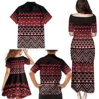 Maori Niho Taniwha Te Wheiao Family Matching Puletasi and Hawaiian Shirt Terracotta LT7 - Polynesian Pride