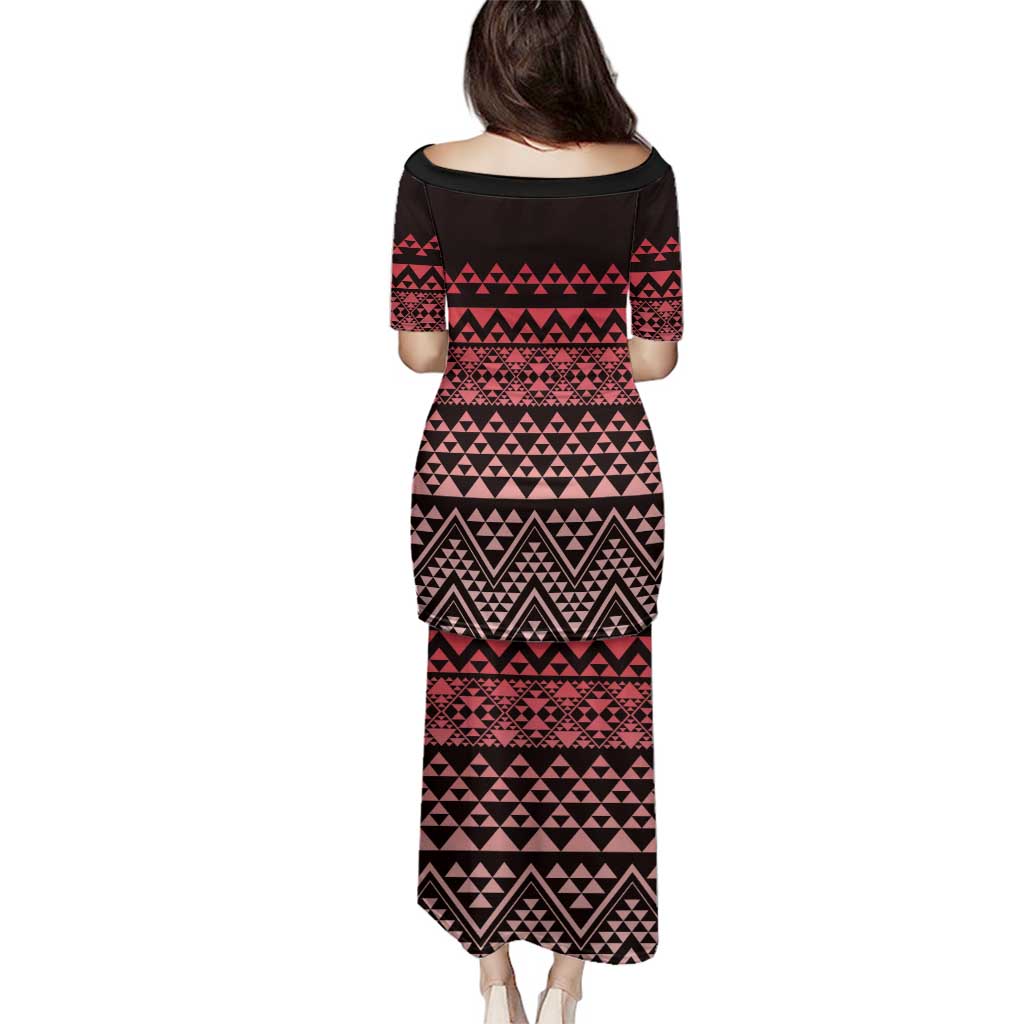 Maori Niho Taniwha Te Wheiao Family Matching Puletasi and Hawaiian Shirt Terracotta LT7 - Polynesian Pride