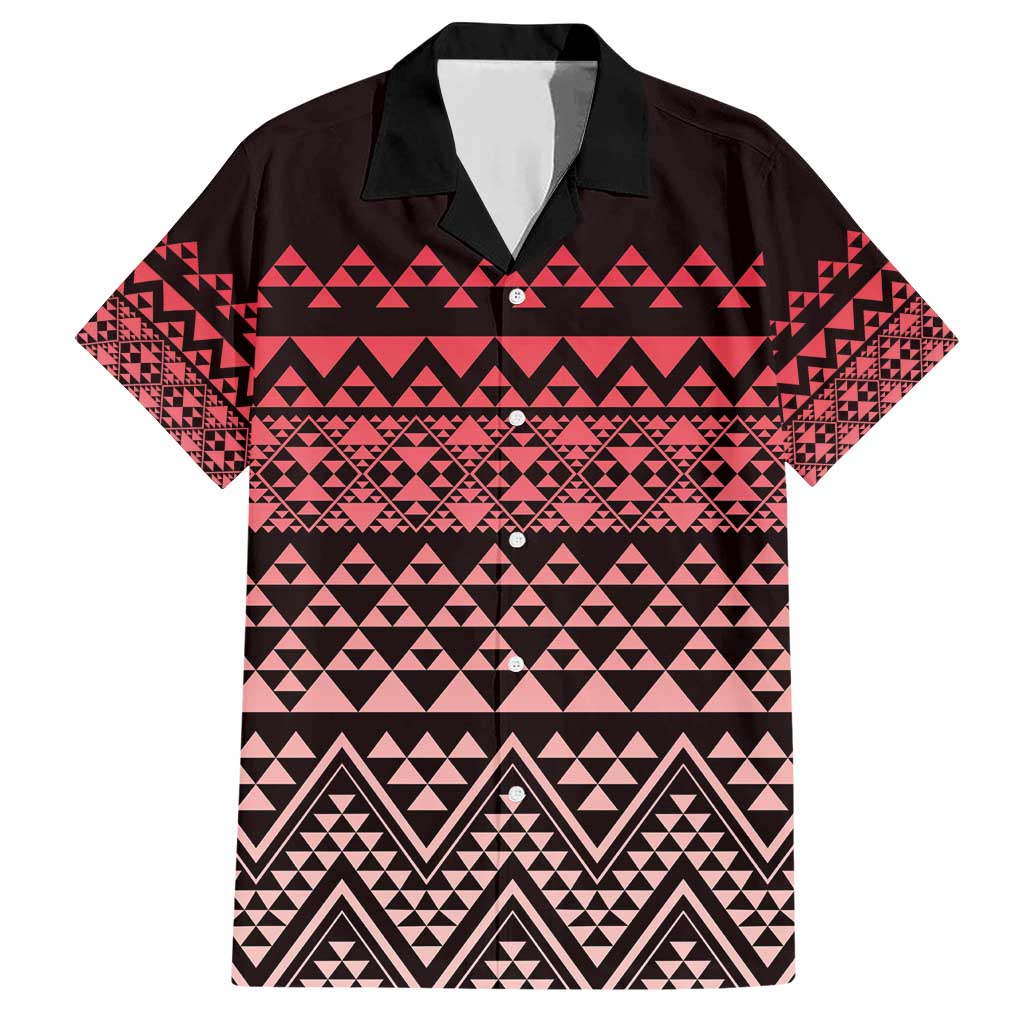 Maori Niho Taniwha Te Wheiao Family Matching Short Sleeve Bodycon Dress and Hawaiian Shirt Terracotta LT7 Dad's Shirt - Short Sleeve Terracotta - Polynesian Pride