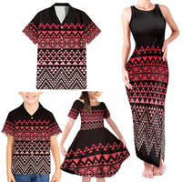 Maori Niho Taniwha Te Wheiao Family Matching Tank Maxi Dress and Hawaiian Shirt Terracotta LT7 - Polynesian Pride