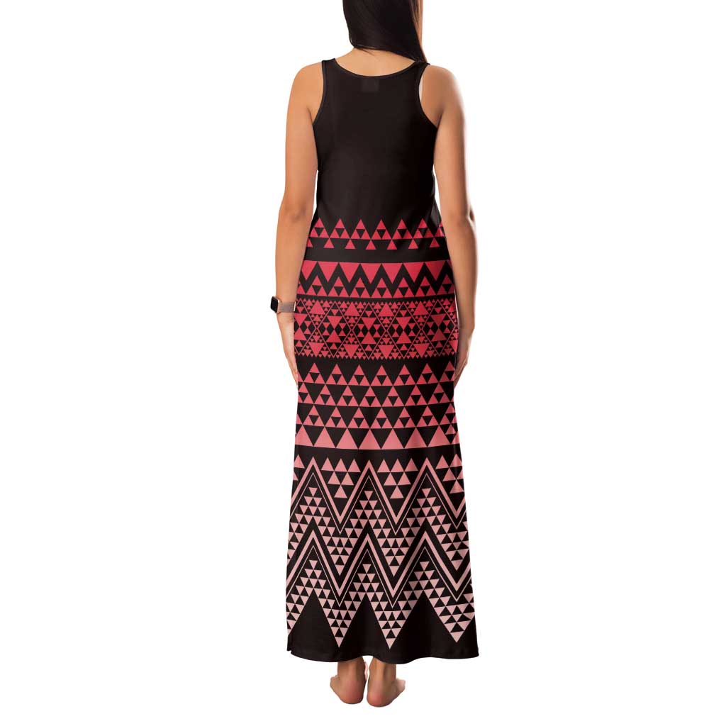 Maori Niho Taniwha Te Wheiao Family Matching Tank Maxi Dress and Hawaiian Shirt Terracotta LT7 - Polynesian Pride